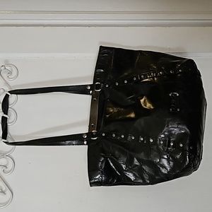 Black Leather Tote Bag